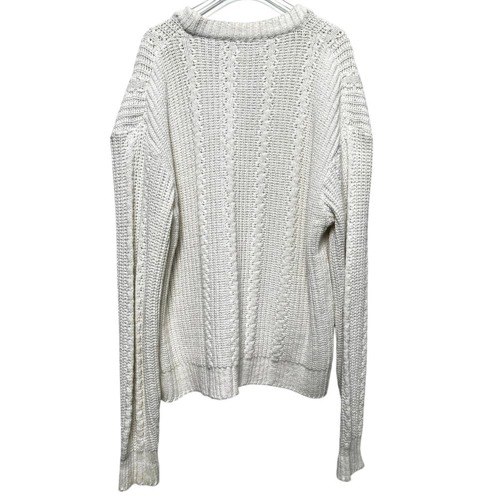 90s Vintage Jacobson's Ivory Knitted Grandpa Cardigan - Picture 3 of 8